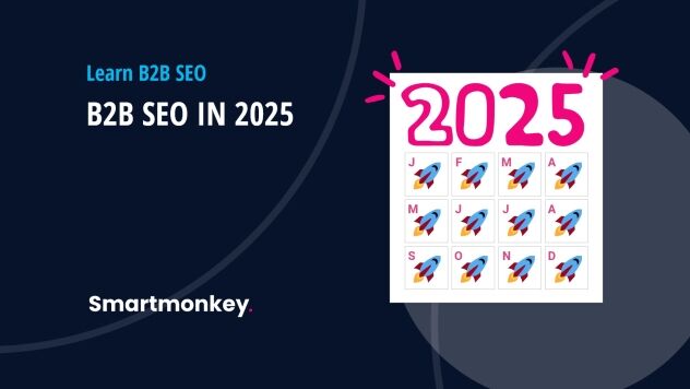 Illustration of a 2025 calendar with rockets in each month to represent B2B SEO in 2025